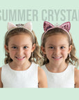 Girls' Glitter Sequin Cat Ears Headband with Pearl Earring Pendants