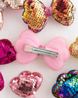 Summer Crystal Sparkling Sequins 3D Bow Hair Clip For Girls