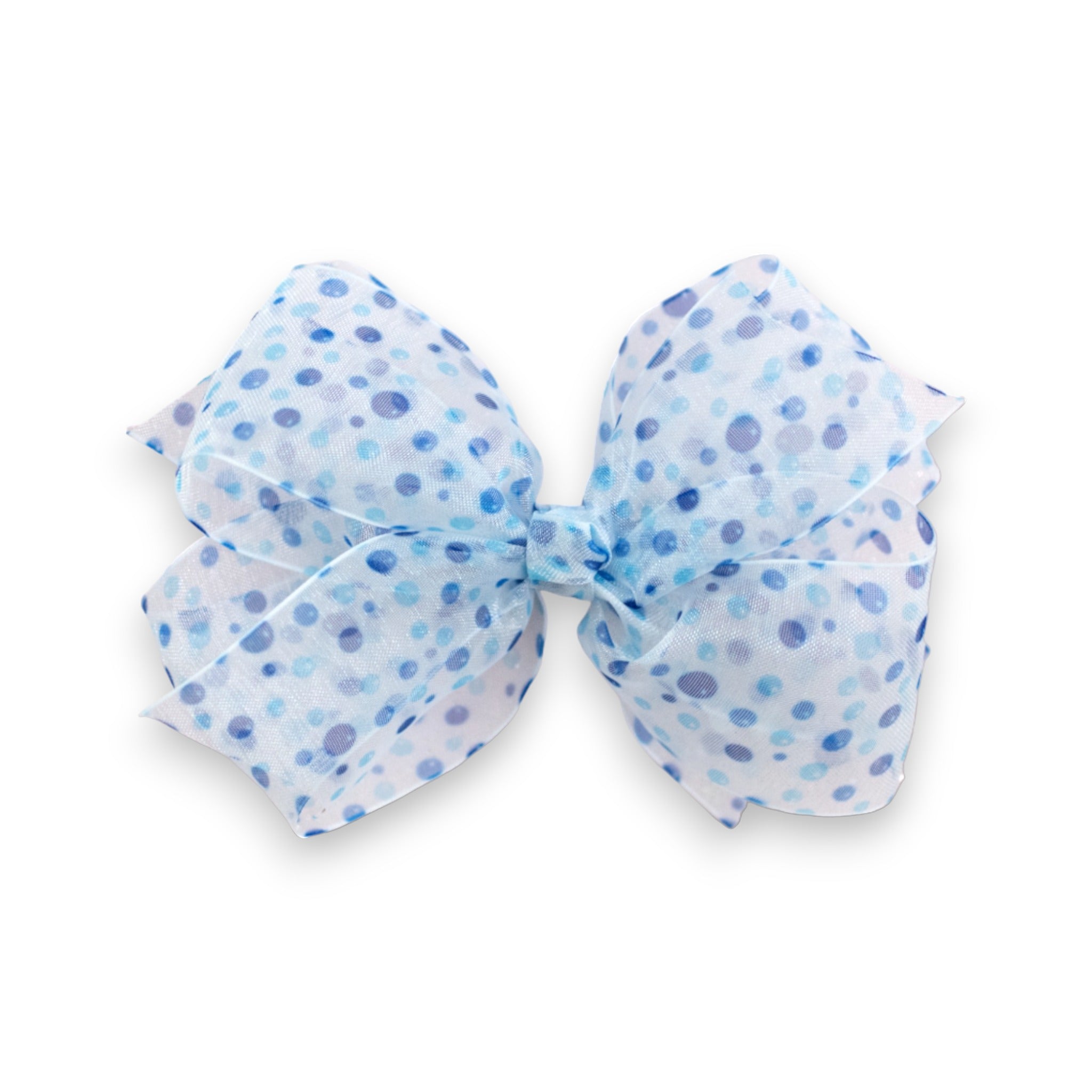 Summer Crystal Dotted Tulle Large Bow Hair Clip