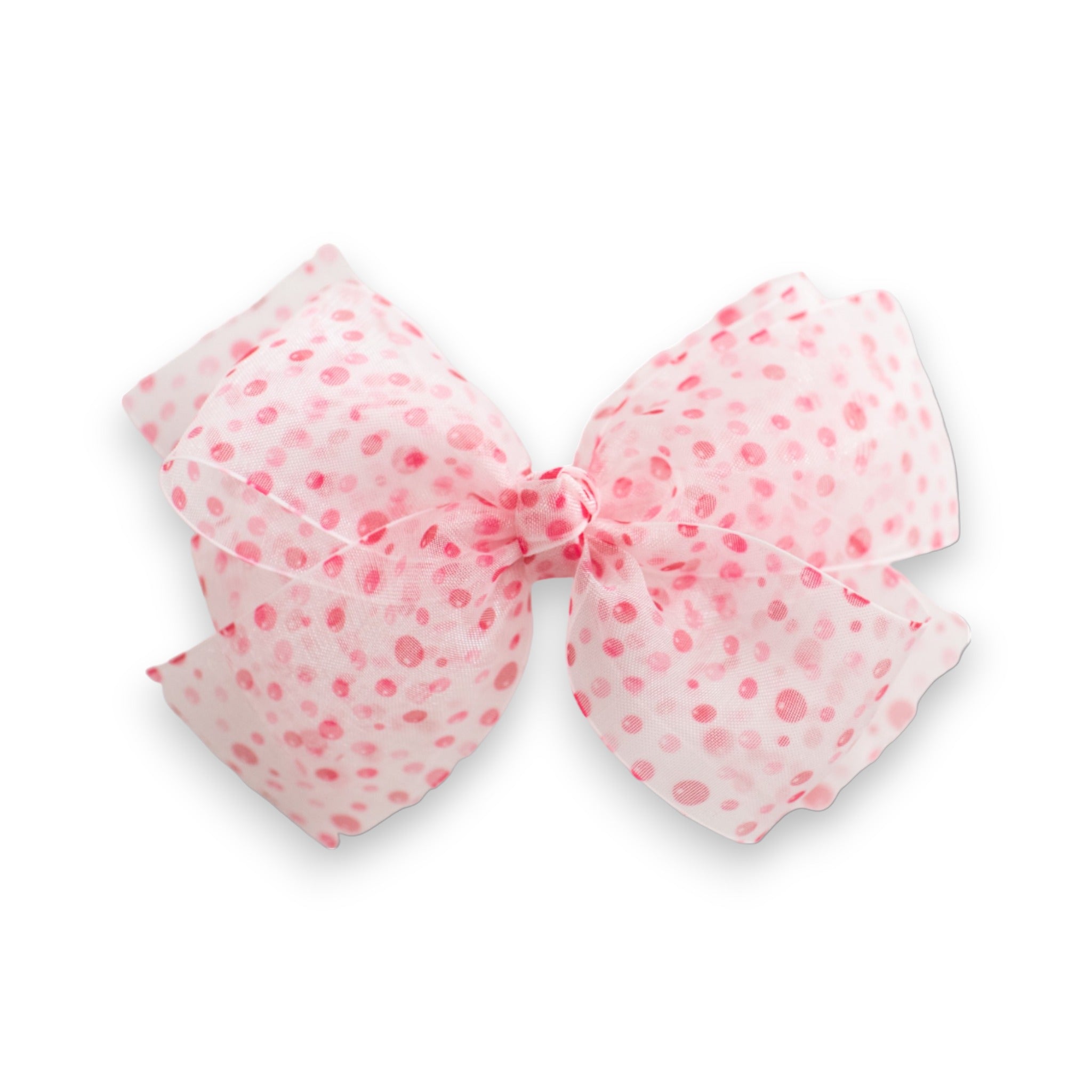 Summer Crystal Dotted Tulle Large Bow Hair Clip