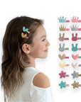 Girls' 1.5" Sparkling Glitter Mini Hair Clips  - Assorted Shapes & Colors Set