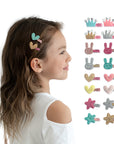 Summer Crystal - Glitter Mini Hair Clips – Assorted Colors Random Selection - 16 Pack