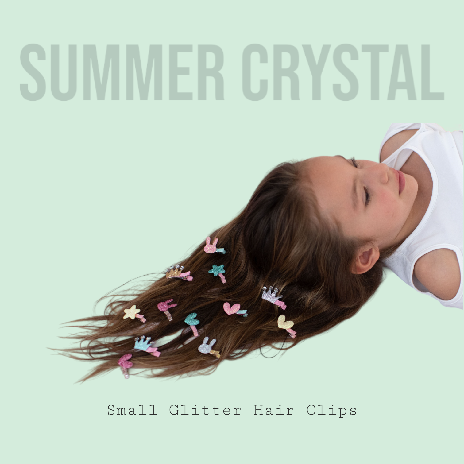 Summer Crystal 18Pcs Small Glitter Hair Clips For Girls