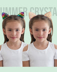 Summer Crystal - Sequin Cat Ears Hair Clips - 1 Pair