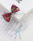 Summer Crystal - Sequin Bow Headband with Pearl Earring Pendants - 1 Pack