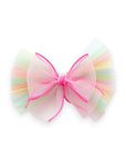 Summer Crystal Organza Tulle Large Bow Hair Clip