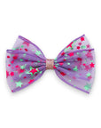 Summer Crystal Stars Tulle Large Bow Hair Clip For Girls and Women