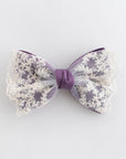 Summer Crystal Tulle Embroidery Large Bow Hair Clip