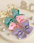 4pk Girls' 6.5 Inch Jumbo Grosgrain Bow Hair Clips - Sparkle Collection - Summer Crystal®