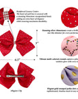 4pk Girls' 6.5 Inch Jumbo Grosgrain Bow Hair Clips - Sparkle Collection - Summer Crystal®