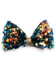 Summer Crystal - Large Sequin Top Bow Hair Clip - 1 Pack