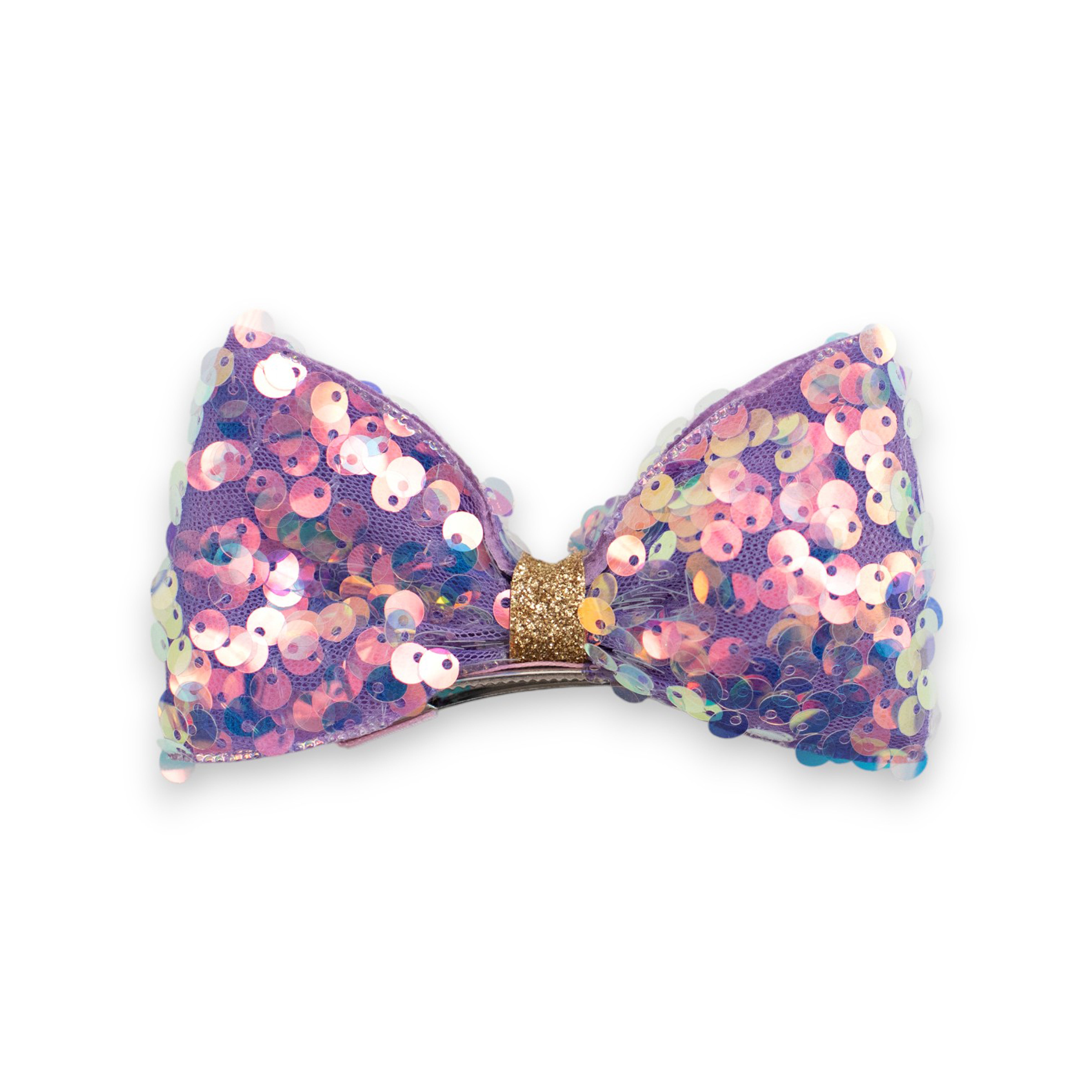 Summer Crystal - Large Sequin Top Bow Hair Clip - 1 Pack