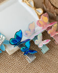4pk Girls' 2“ 3D Glossy Holographic Butterfly Hair Clips - Summer Crystal®