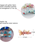 4pk Girls' 2“ 3D Glossy Holographic Butterfly Hair Clips - Summer Crystal®
