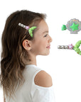 Girls' 2pk Glitter Sequin Mermaid Tail & Pearl Seashell Hair Clip Set