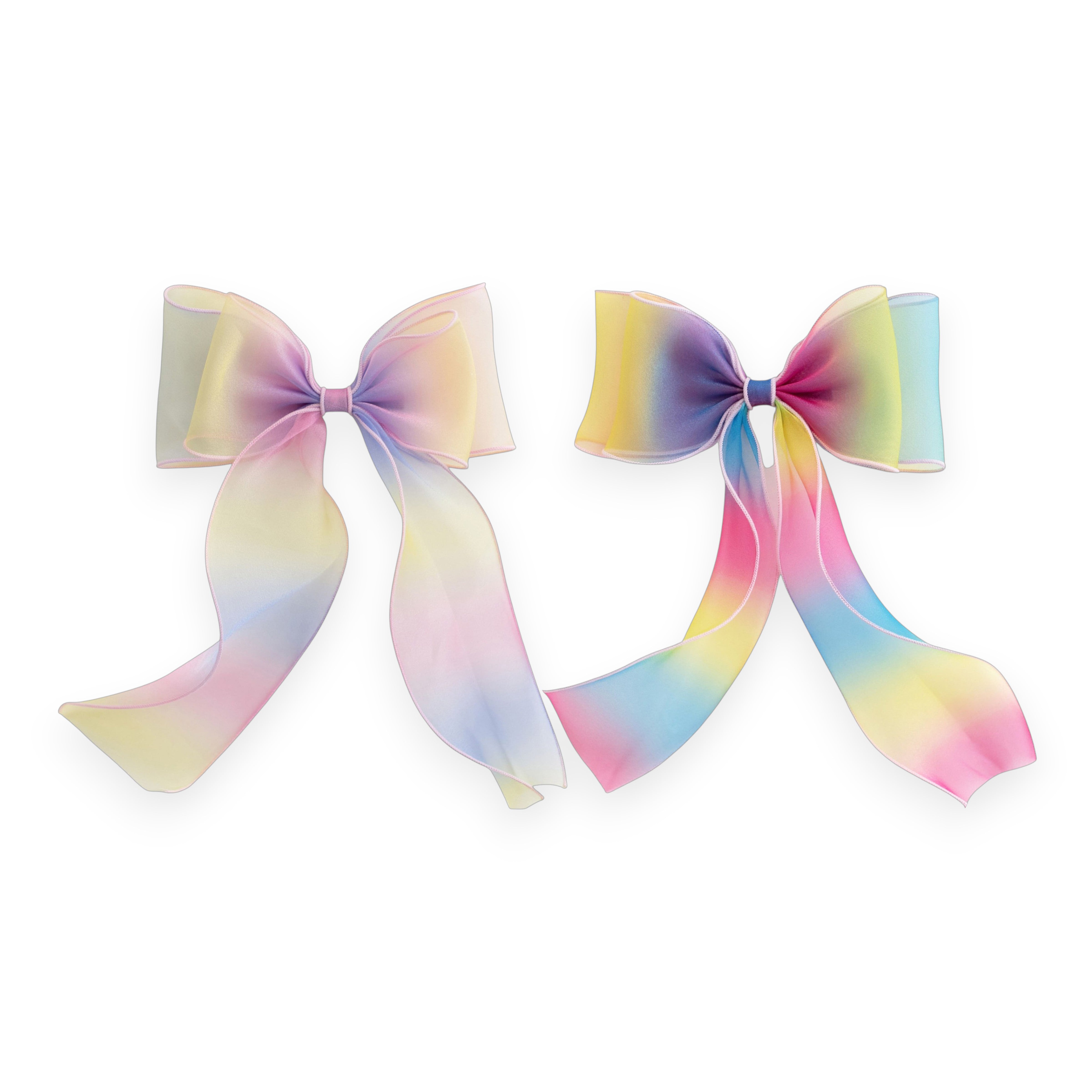 Girls' Organza Bow Hair Clip with Long Flowing Ribbons