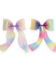 Girls' Organza Bow Hair Clip with Long Flowing Ribbons