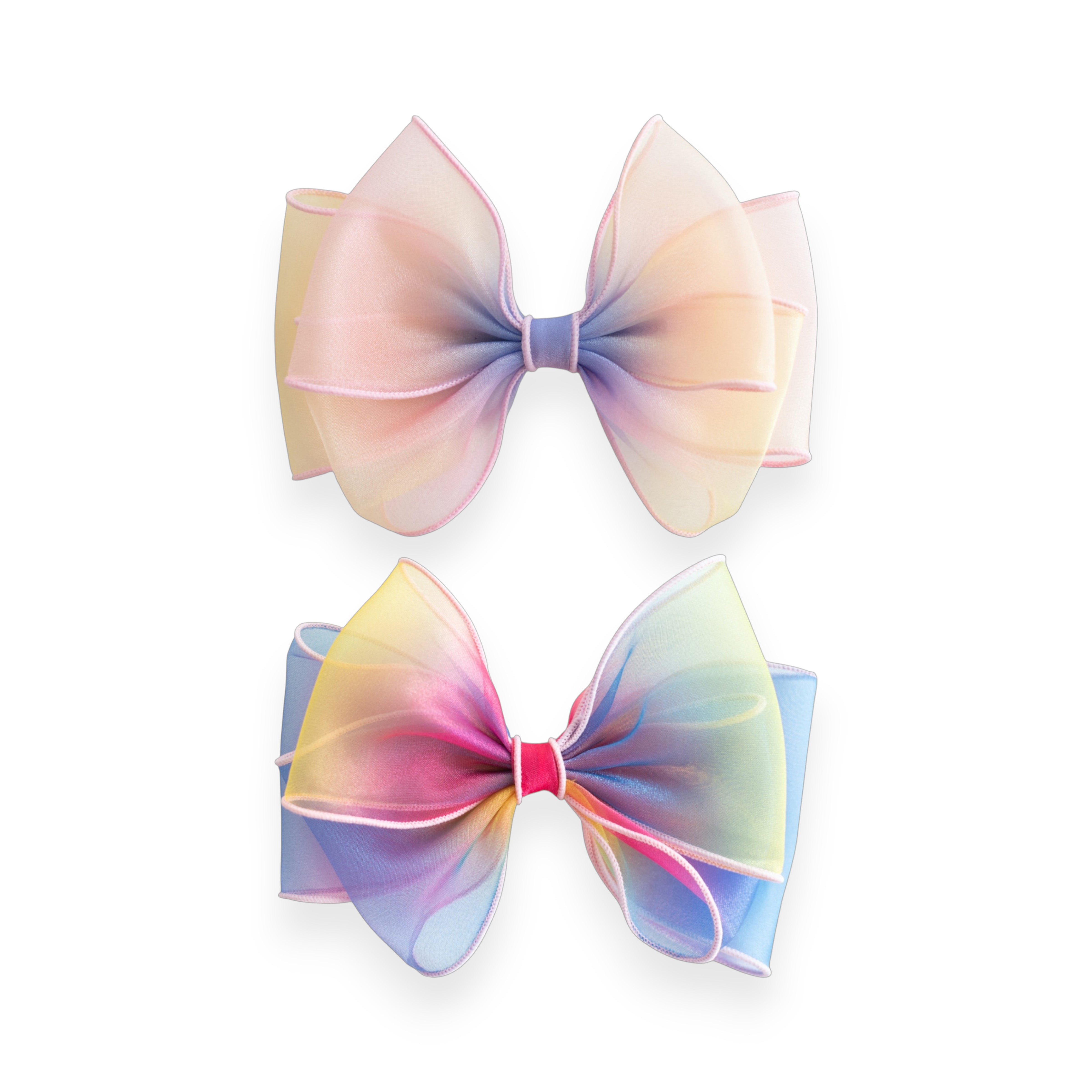 Girls' Organza Bow Hair Clip with Long Flowing Ribbons
