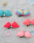 Summer Crystal – Pastel Puffy Bow Hair Clip – 1 Pack