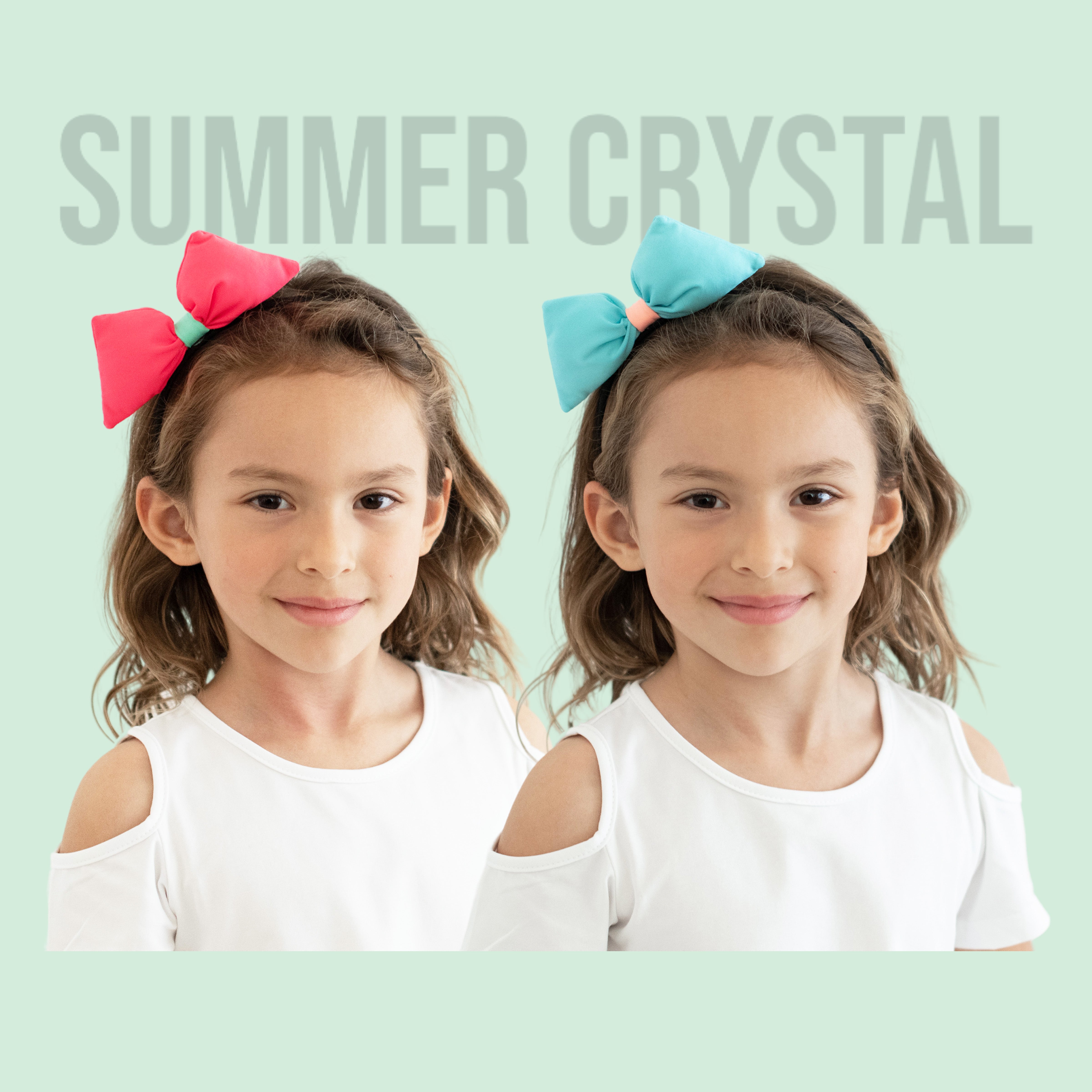 Summer Crystal – Pastel Puffy Bow Hair Clip – 1 Pack
