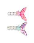 Girls' 2pk Glitter Sequin & Pearls Mermaid Tail Hair Clips