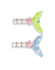 Girls' 2pk Glitter Sequin & Pearls Mermaid Tail Hair Clips