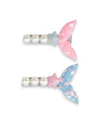 Girls' 2pk Glitter Sequin & Pearls Mermaid Tail Hair Clips