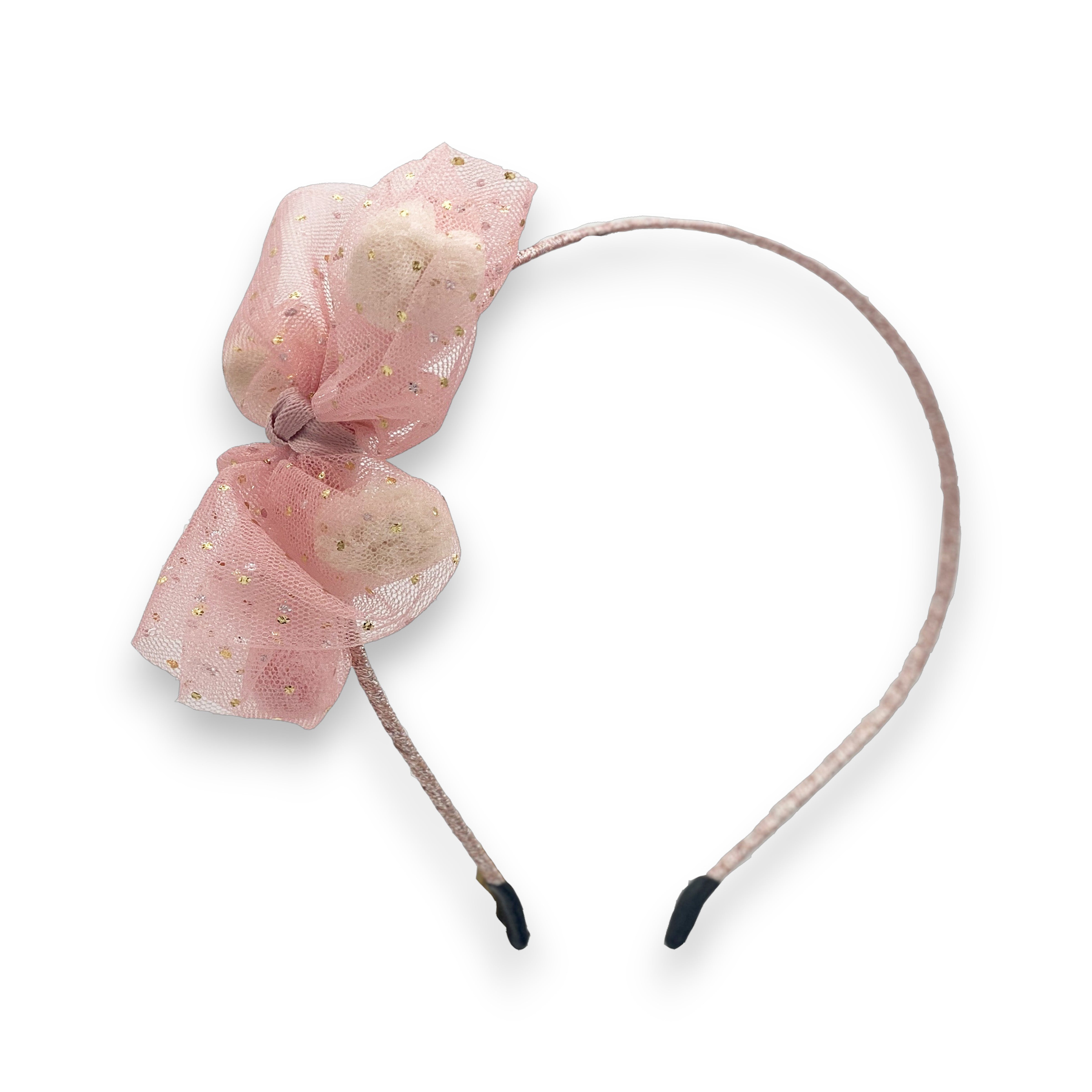 Girls' Tulle Mesh Pompoms Bow Headband