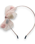 Girls' Tulle Mesh Pompoms Bow Headband