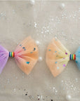 Summer Crystal Rainbow Tulle Large Bow Alligator Hair Clips 5x4 Inch - Pack of 2