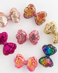 Summer Crystal Sequin Glitter Stuffed Bow Alligator Clip