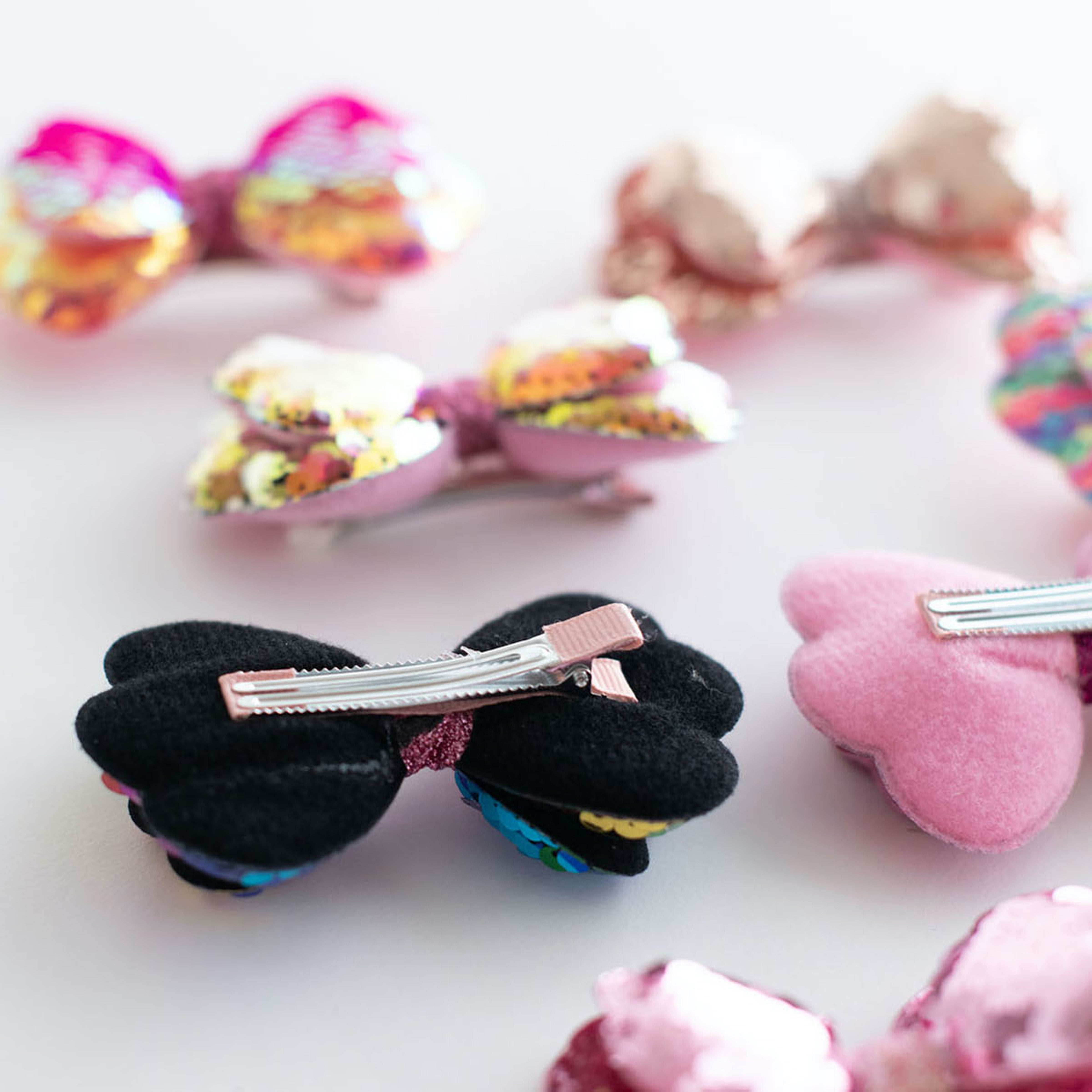 Summer Crystal Sequin Glitter Stuffed Bow Alligator Clip