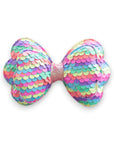 Summer Crystal Sequin Glitter Stuffed Bow Alligator Clip