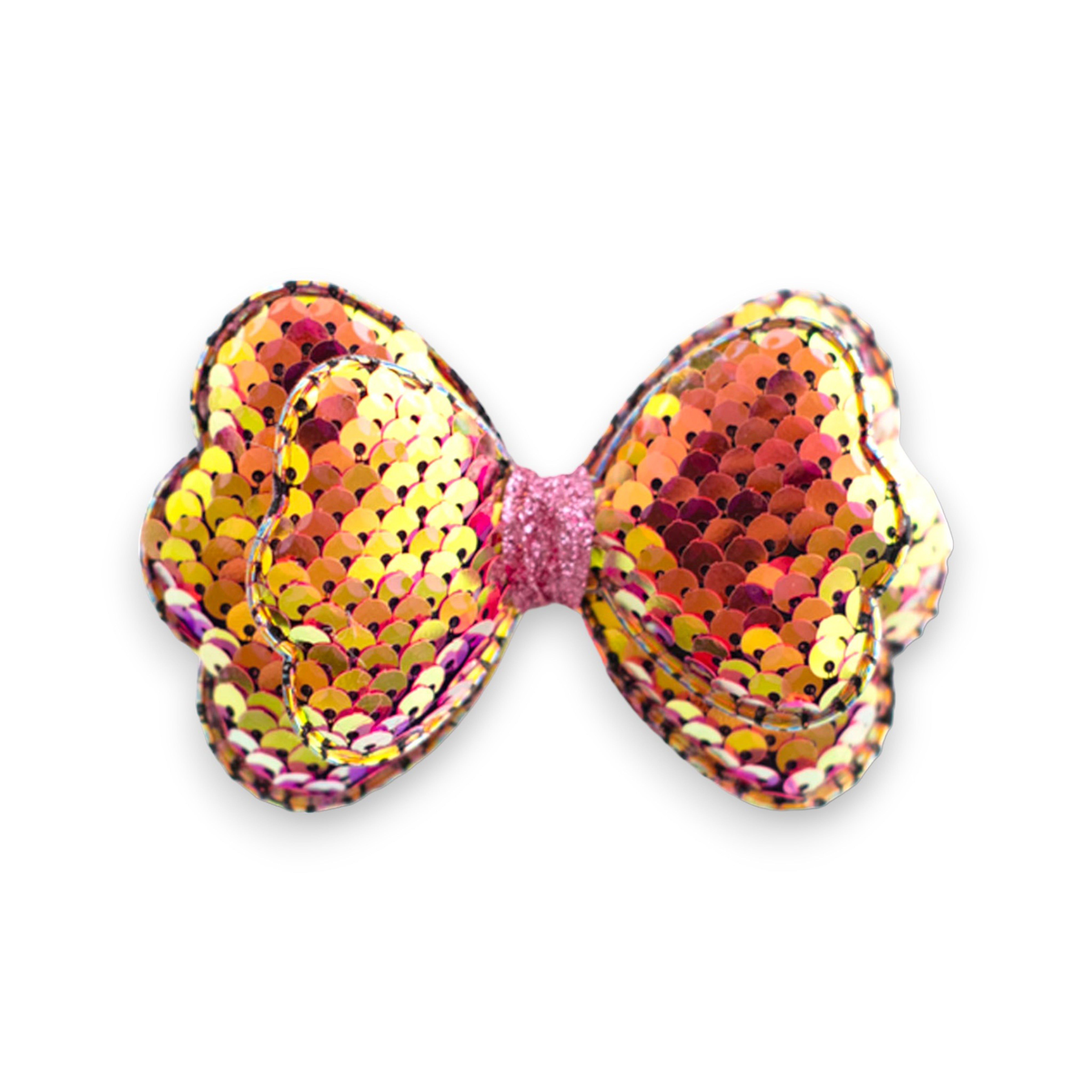 Summer Crystal Sequin Glitter Stuffed Bow Alligator Clip