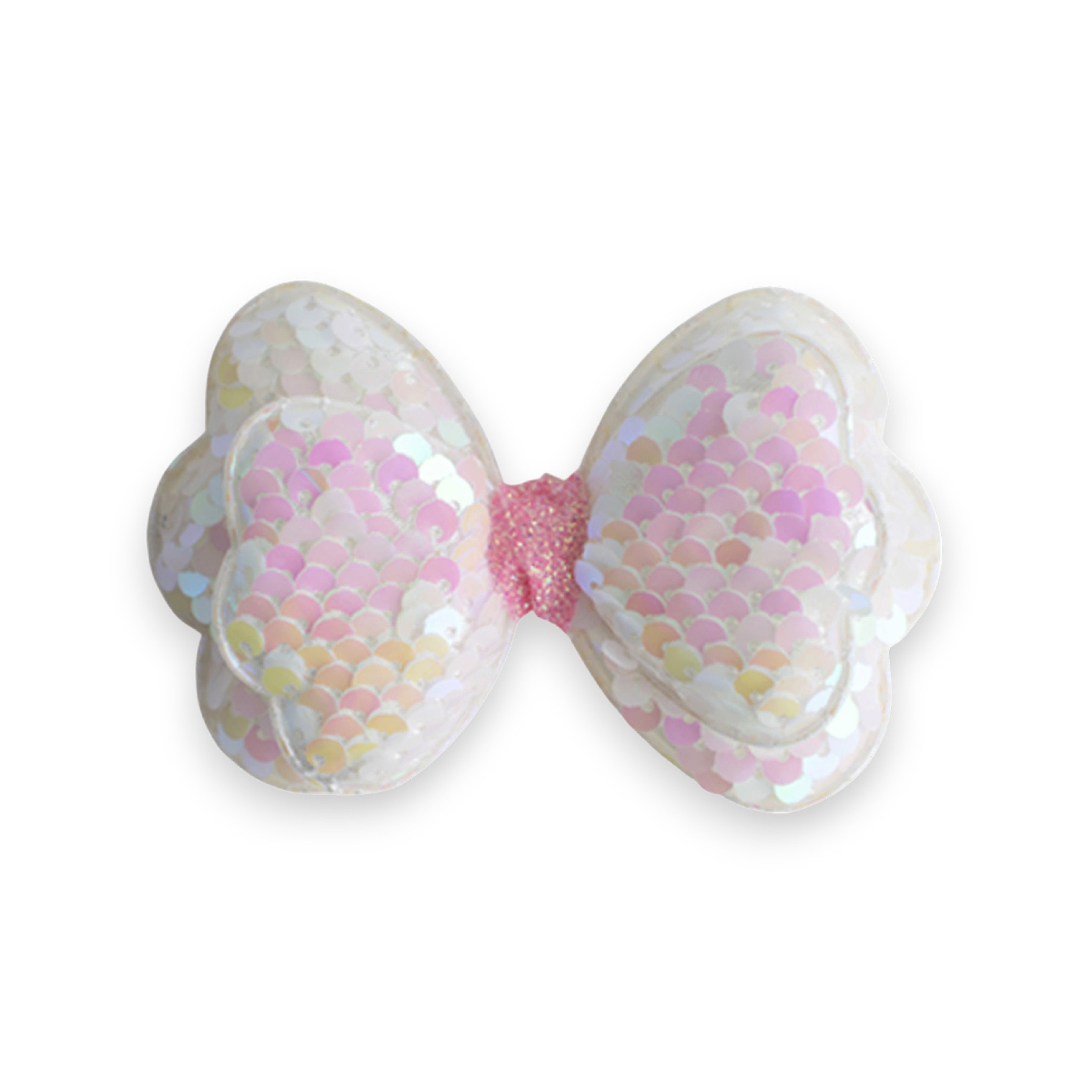 Summer Crystal Sequin Glitter Stuffed Bow Alligator Clip