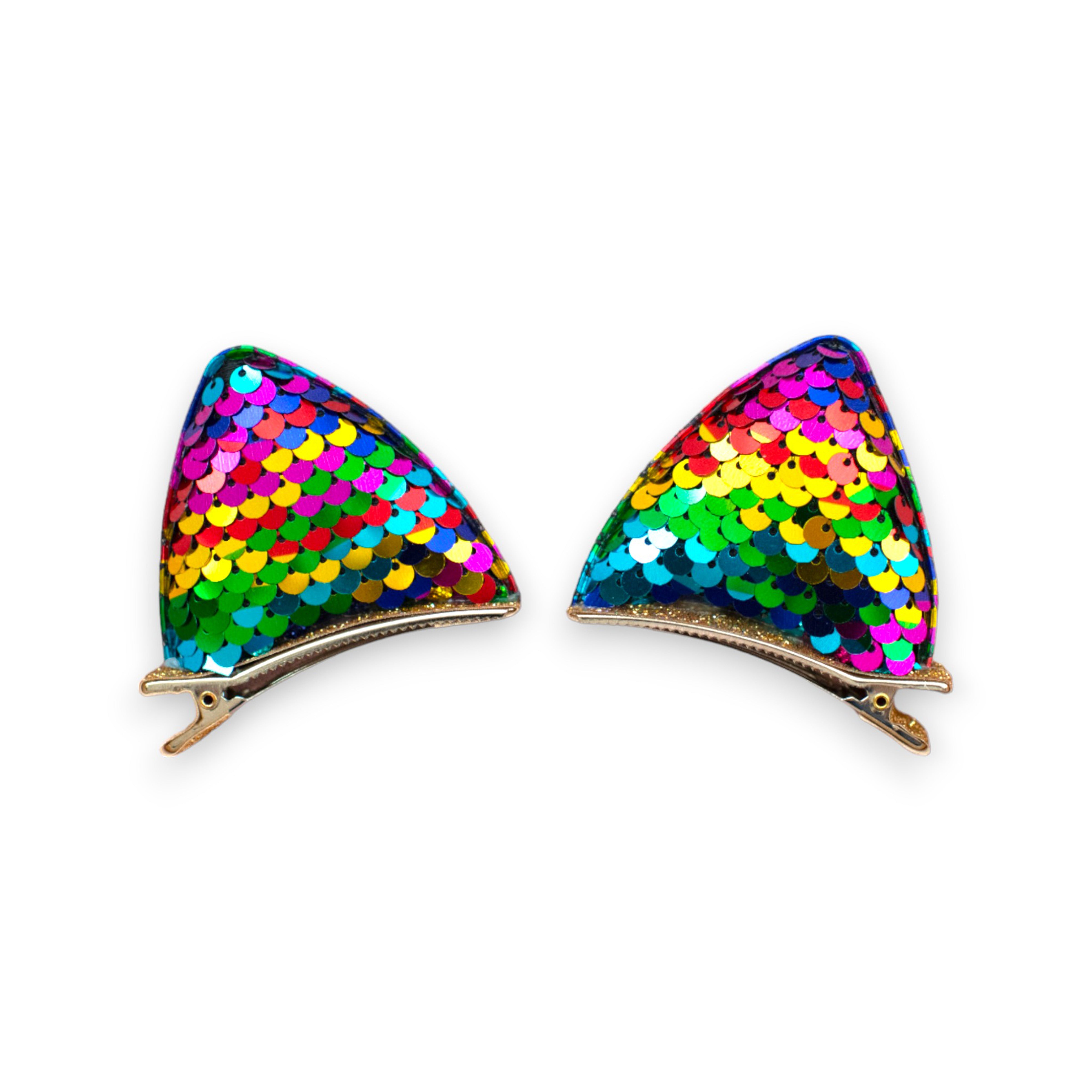 Girls' 1 Pair Sparkly Glitter Sequin Cat Ears Hair Clips