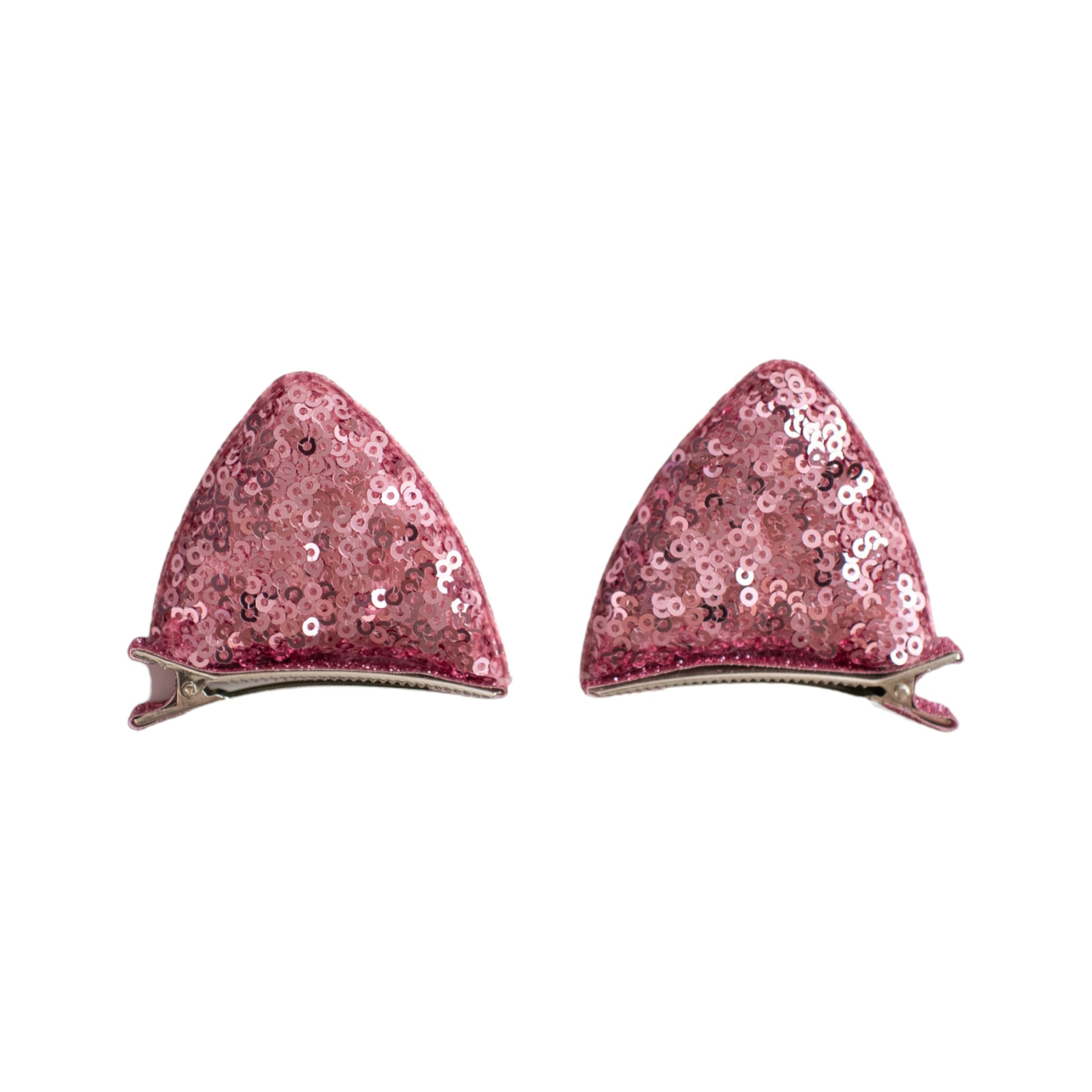 Summer Crystal - Sequin Cat Ears Hair Clips - 1 Pair
