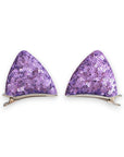 Summer Crystal - Sequin Cat Ears Hair Clips - 1 Pair