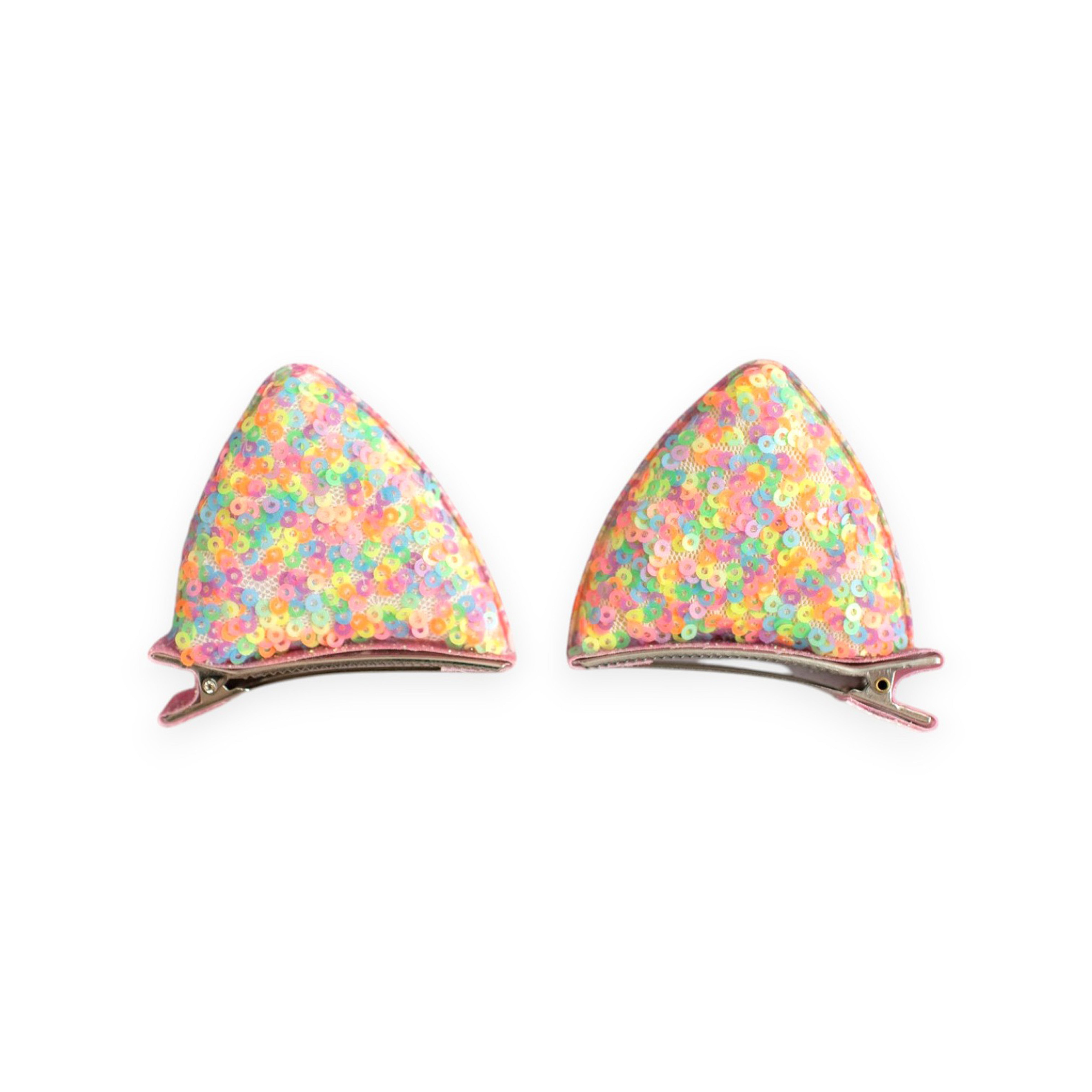 Summer Crystal - Sequin Cat Ears Hair Clips - 1 Pair