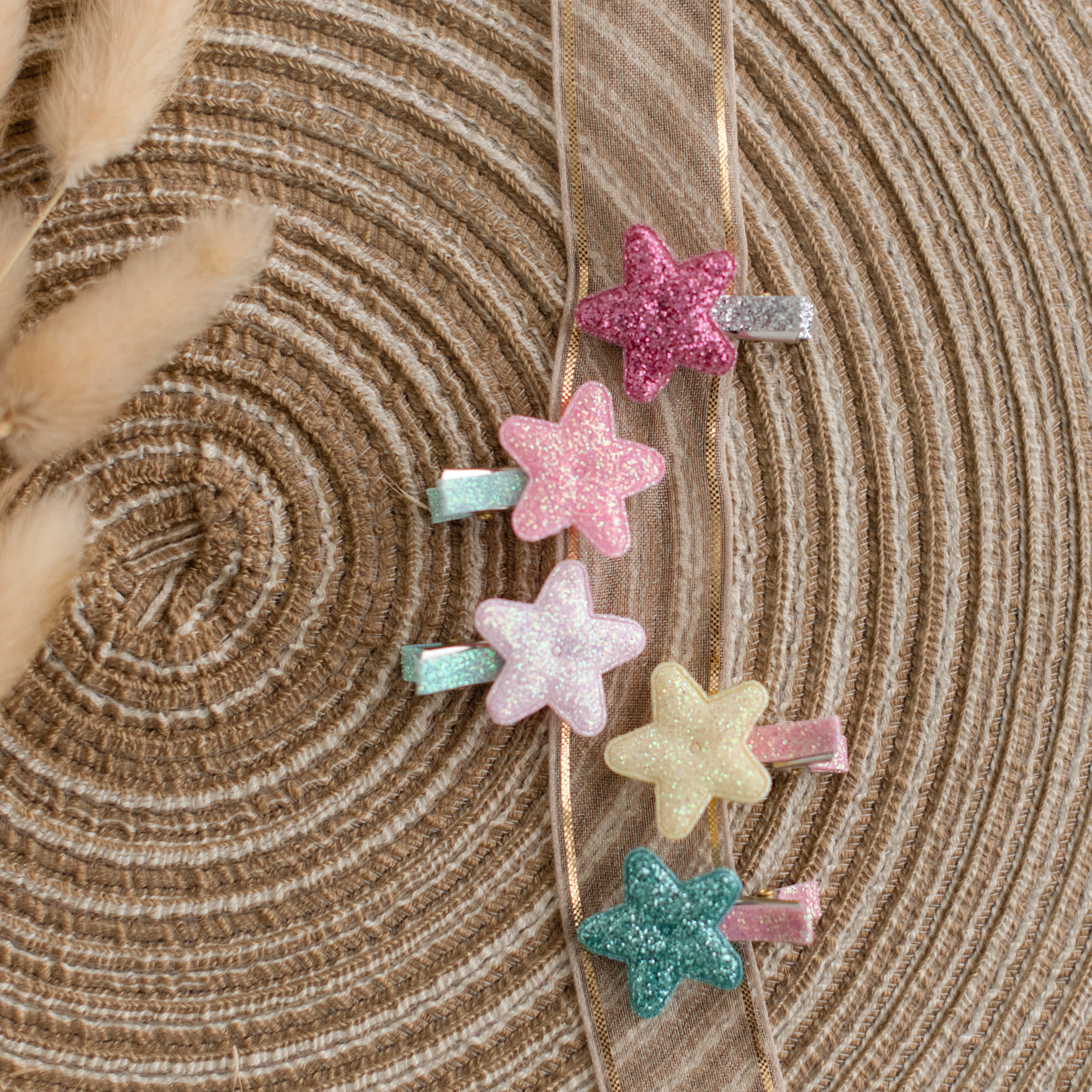 Summer Crystal - Glitter Mini Hair Clips – Assorted Colors Random Selection - 8 Pack