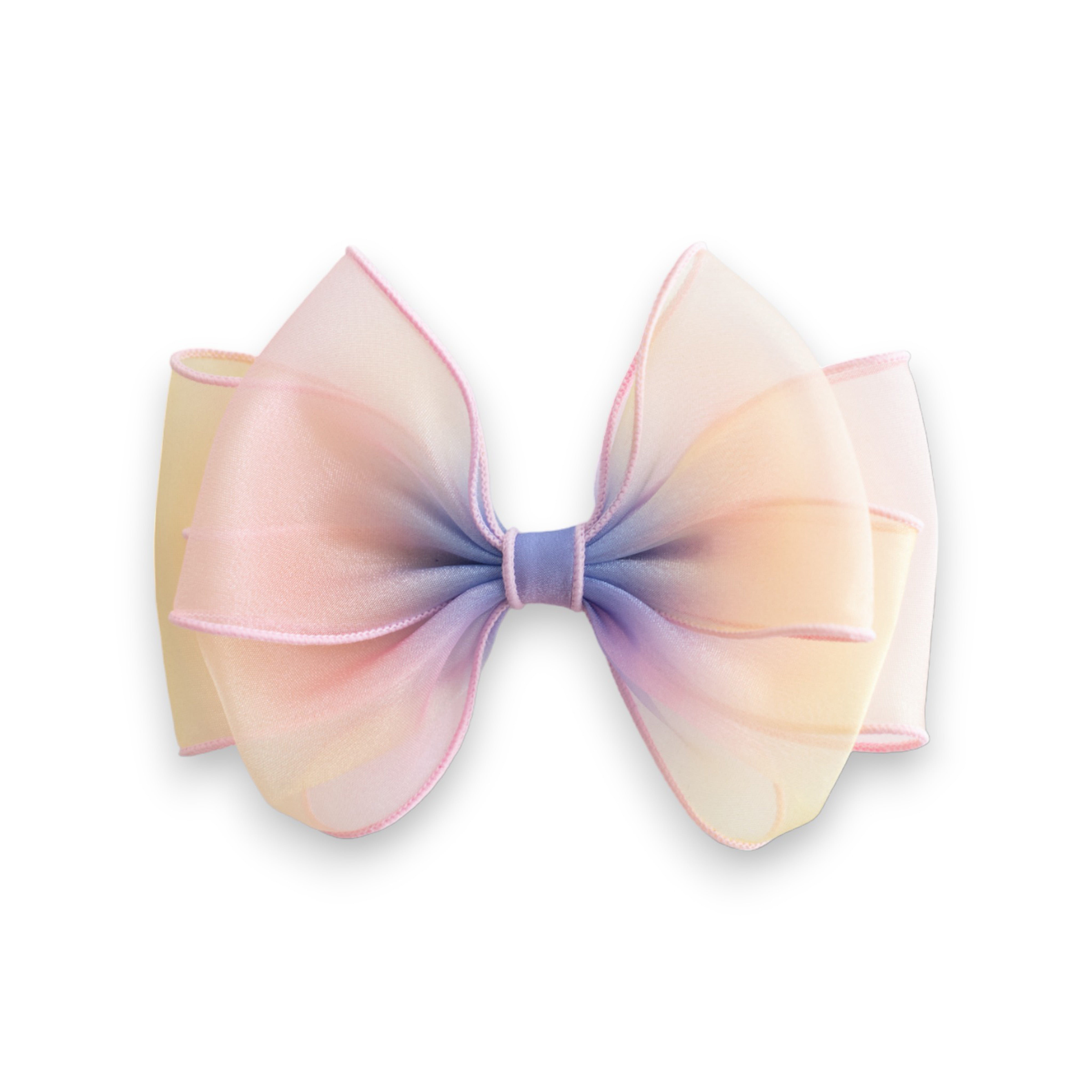 Summer Crystal - Organza Bow Hair Hair Clip with Long Flowing Ribbons - 1 Pack