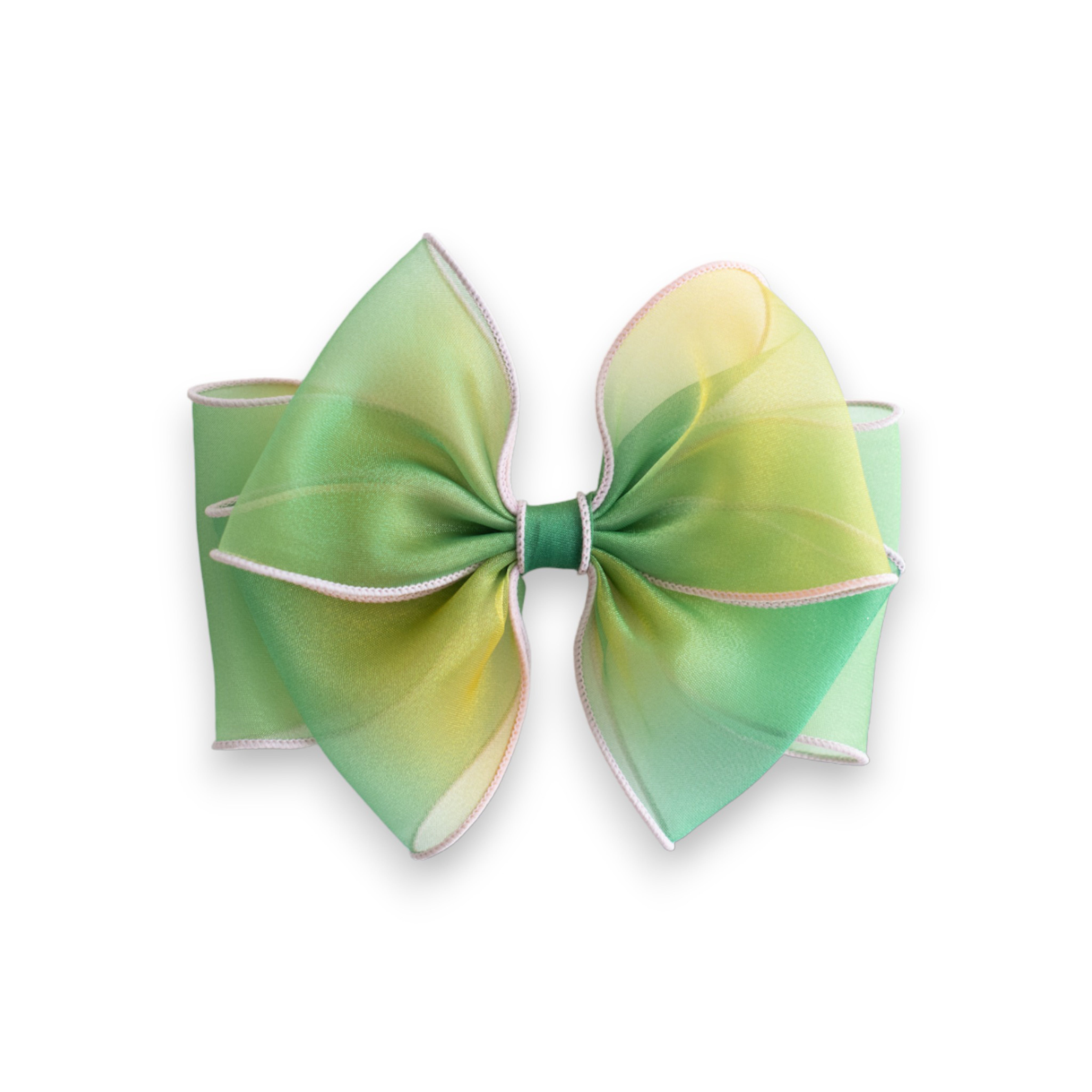 Summer Crystal - Organza Bow Hair Hair Clip with Long Flowing Ribbons - 1 Pack