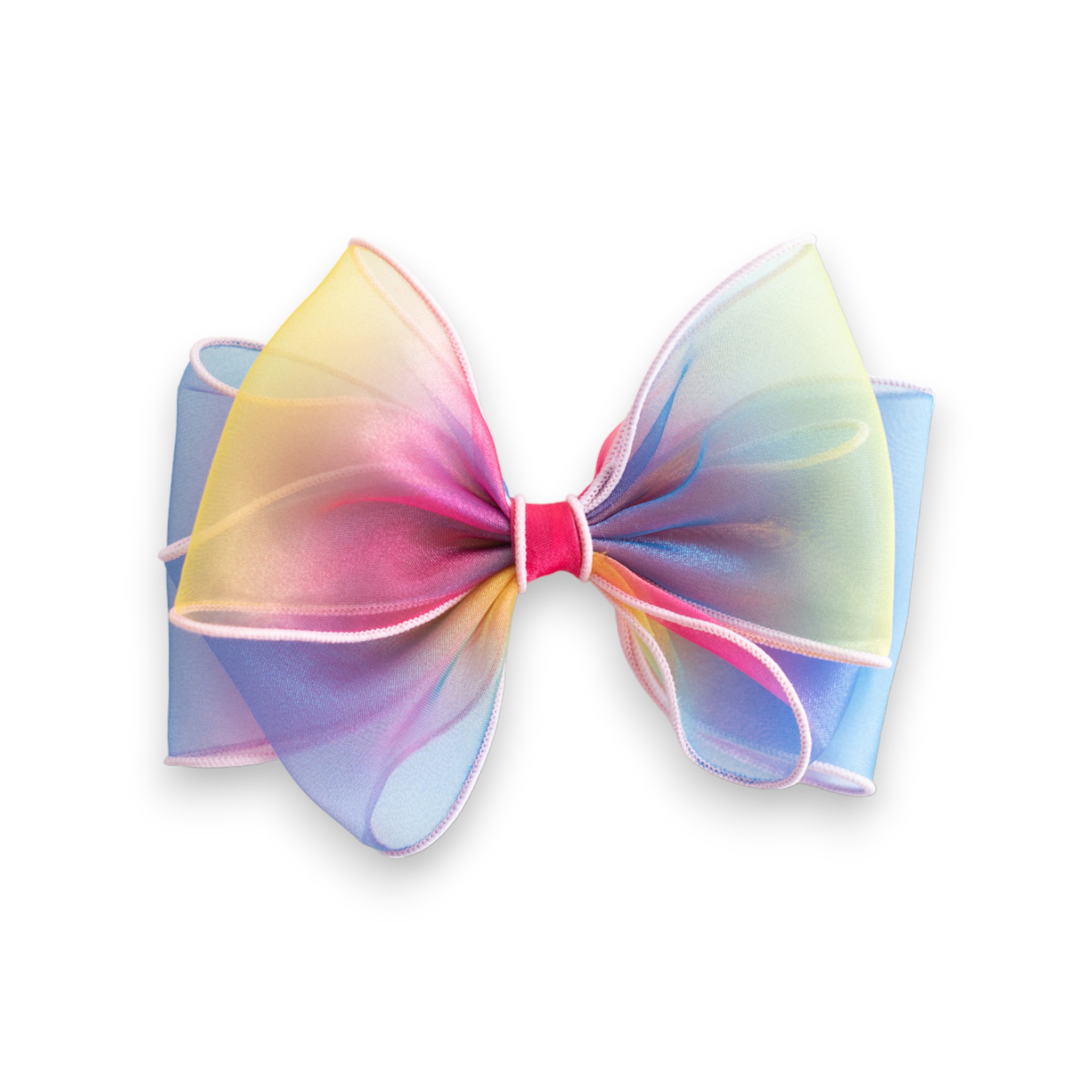 Summer Crystal - Organza Bow Hair Hair Clip with Long Flowing Ribbons - 1 Pack