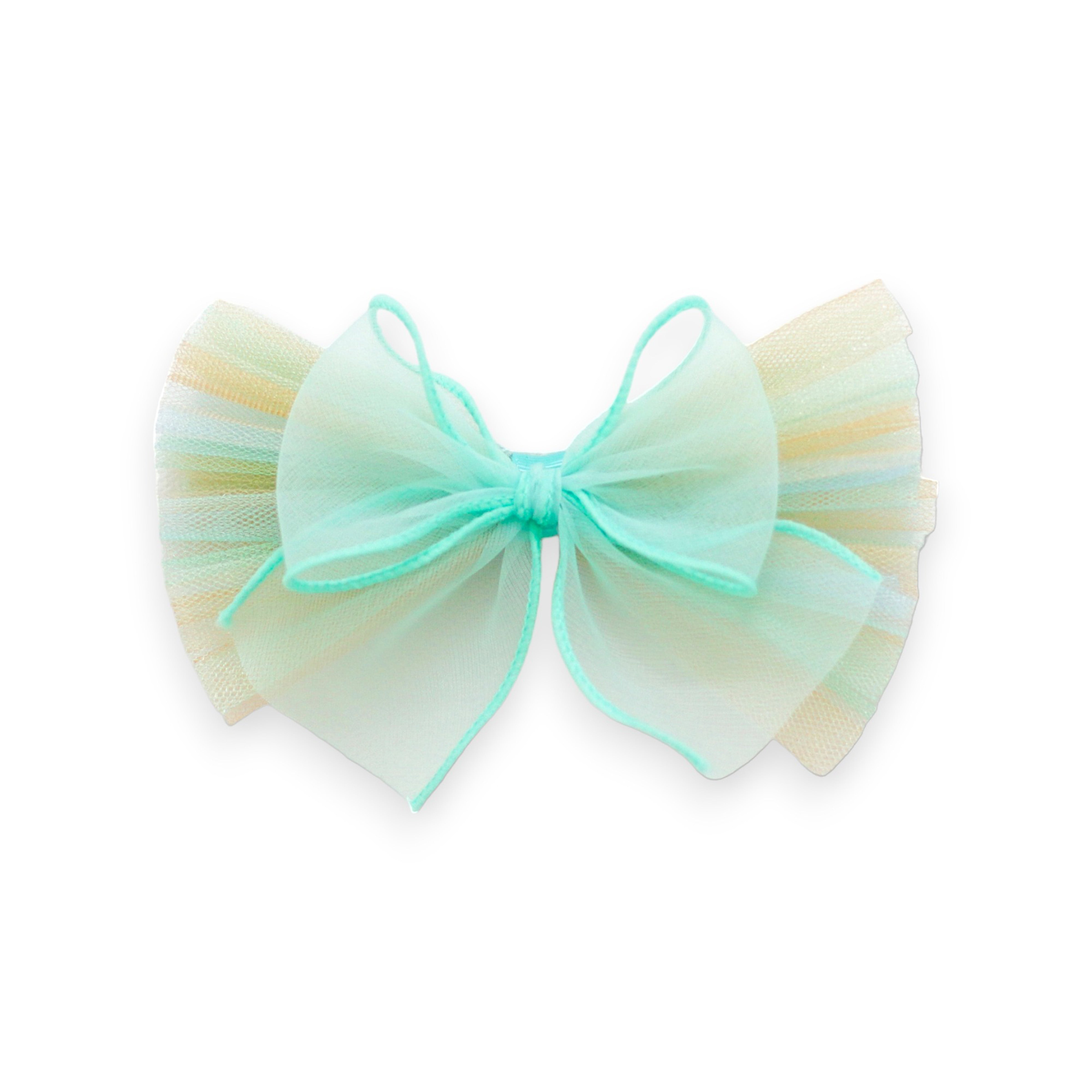 Summer Crystal - Organza Tulle Bow Hair Clip - 1 Pack