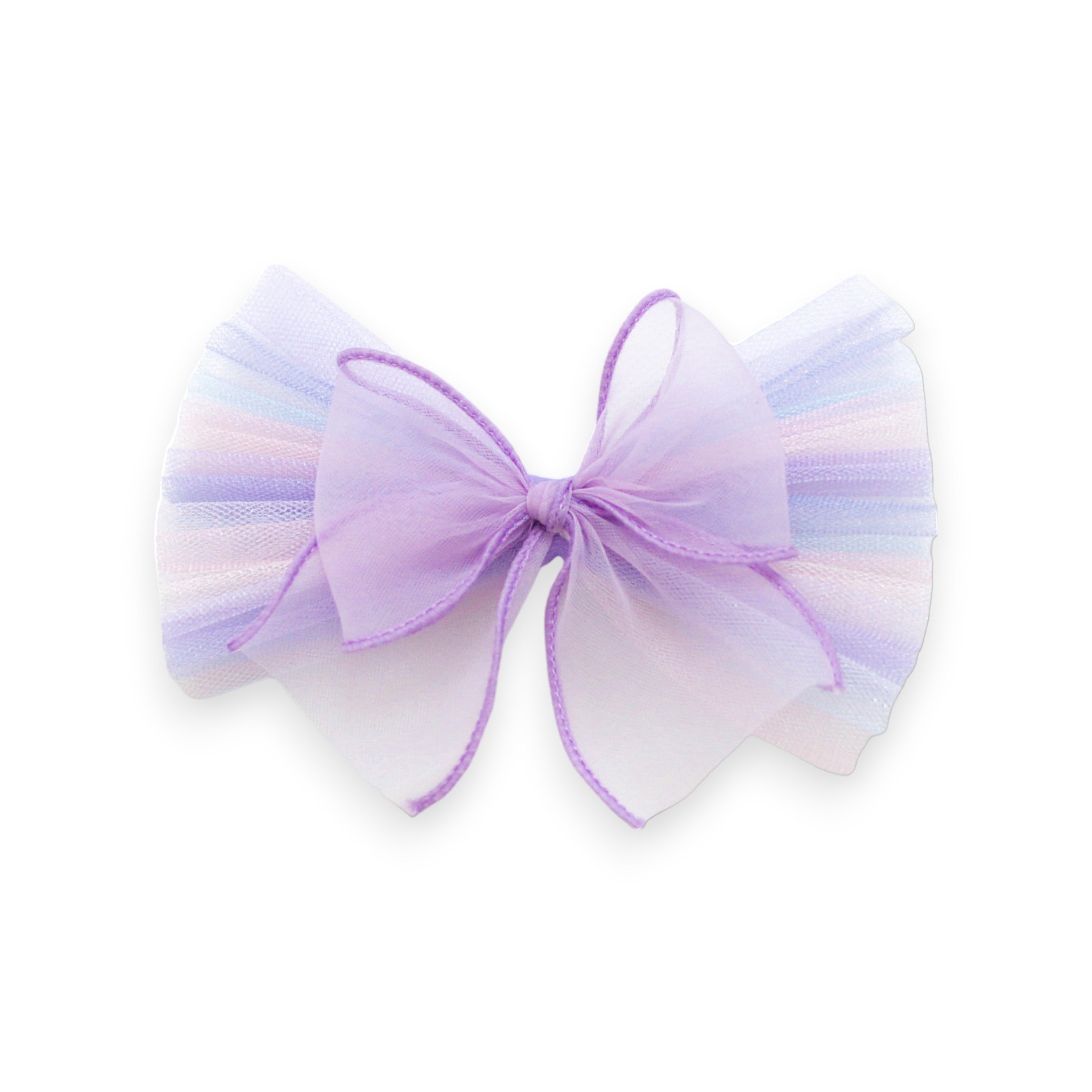 Summer Crystal - Organza Tulle Bow Hair Clip - 1 Pack