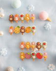 Summer Crystal Fruit Animal Popsicle Alligator Clips - 4 Pcs Set