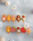 Summer Crystal Fruit Animal Popsicle Alligator Clips - 4 Pcs Set