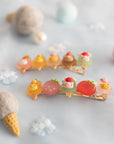 Summer Crystal Fruit Animal Popsicle Alligator Clips - 4 Pcs Set