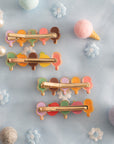 Summer Crystal Fruit Animal Popsicle Alligator Clips - 4 Pcs Set
