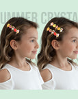 Summer Crystal Fruit Animal Popsicle Alligator Clips - 4 Pcs Set